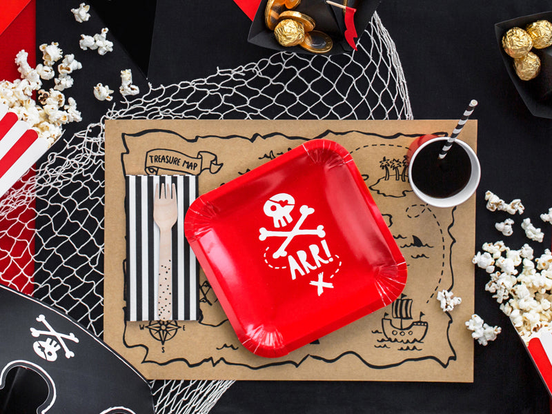 Pirate Party Treasure Map Paper Place Mats - Pack of 6
