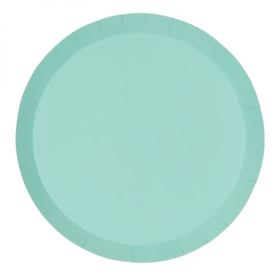 Classic Pastel Mint Green Paper Plates - Pack of 20