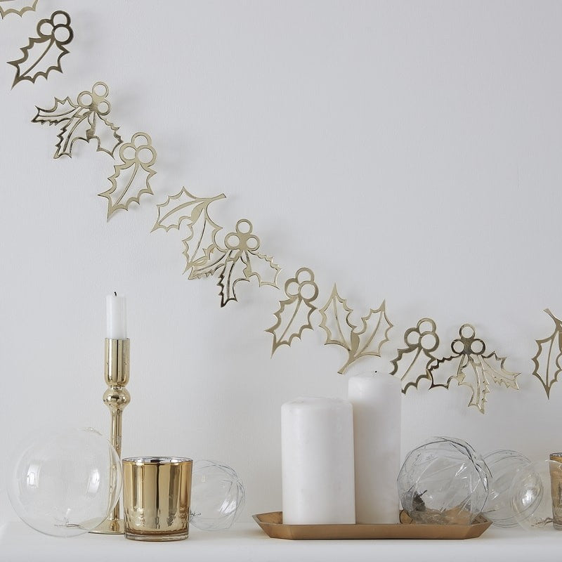 Gold Holly Garland