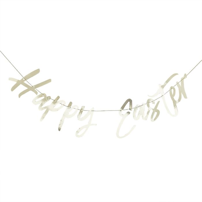 Gold Foil Happy Easter Script Garland