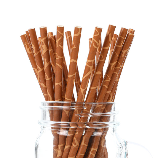 Paper Straws - Giraffe Print