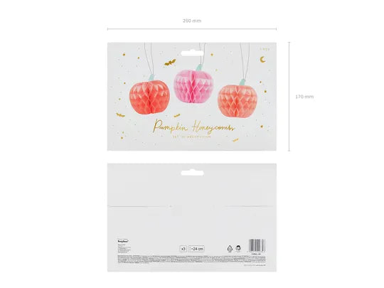 Honeycomb Pumpkins - Set of 3