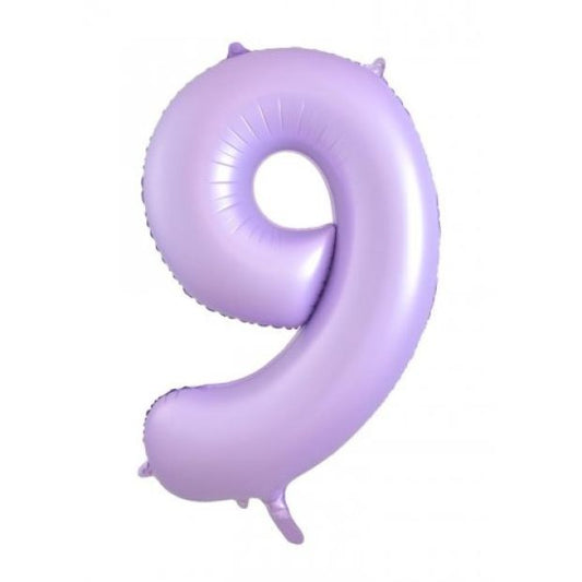 Pastel Lilac 86cm Number 9 Balloon