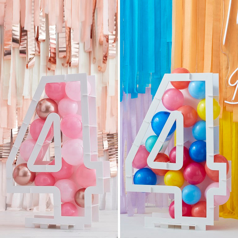 Balloon Mosaic Number 4 Stand