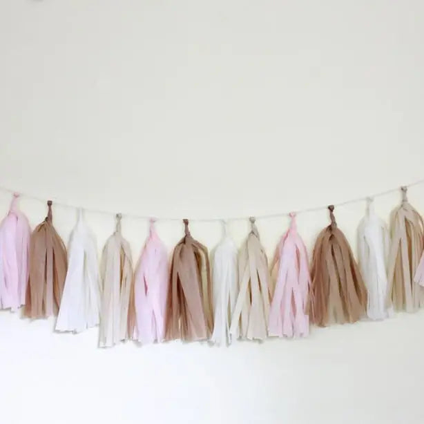 Tissue Paper Tassel Garland Kit - Blushing