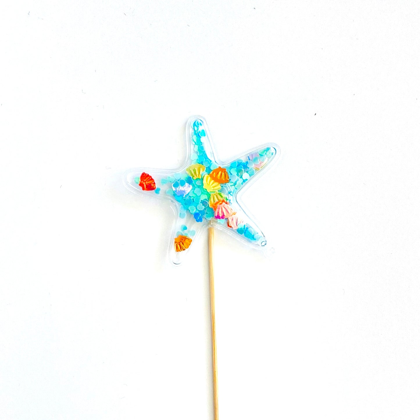 Confetti Filled PVC Cake Topper - Blue Starfish
