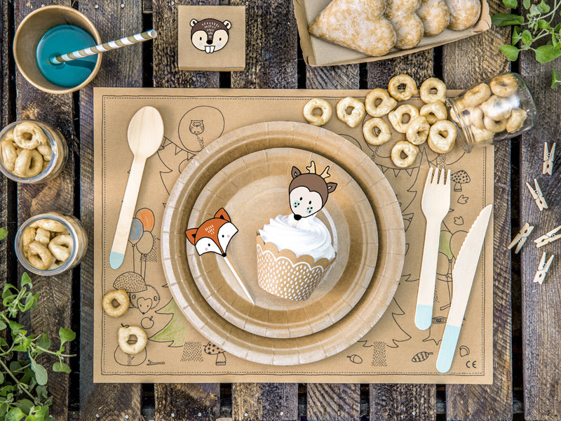 Woodland Party Cupcake Wrapper + Topper Set