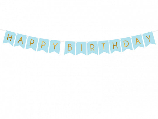 Happy Birthday Bunting - Light Blue