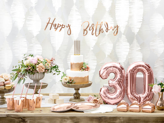 Happy Birthday Bunting - Rose Gold