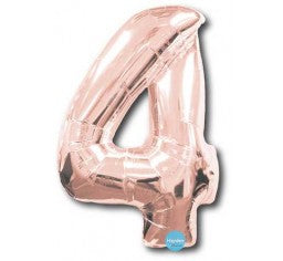 Foil Rose Gold 86cm Number 4 Balloon