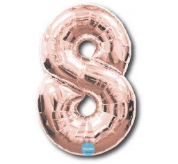 Foil Rose Gold 100cm Number 8 Balloon