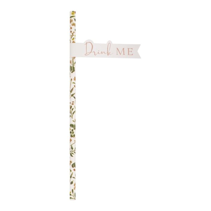 Paper Straws + Flags - Floral Tea Party