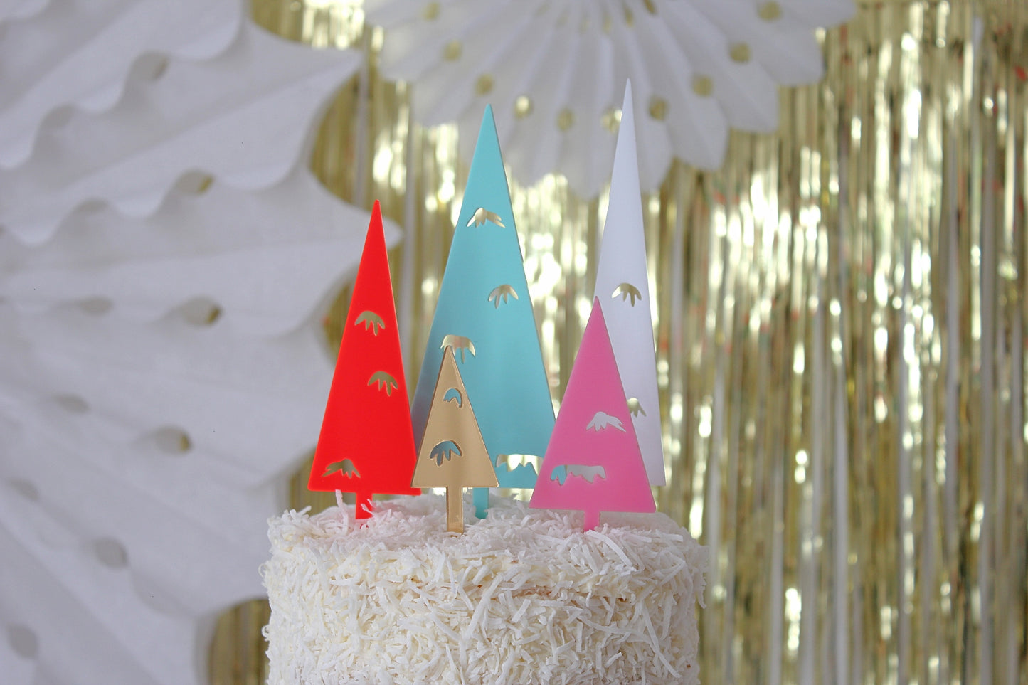 Bottle Brush Trees - Cake Topper set