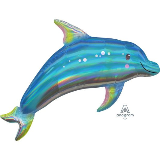 Jumbo Holographic Iridescent Dolphin Balloon