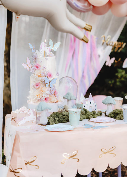 Bow Paper Tablecloth - Peachy Pink