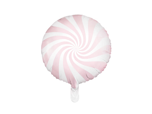 Candy Swirl 45cm Foil Balloon - White + Matte Pastel Pink