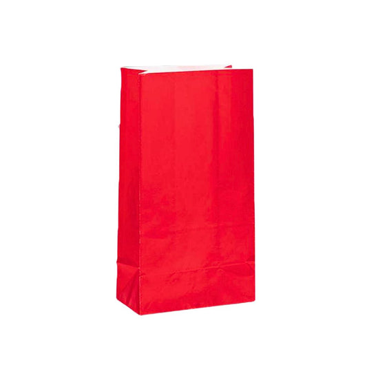 Red Paper Party Bags - Pack of 12