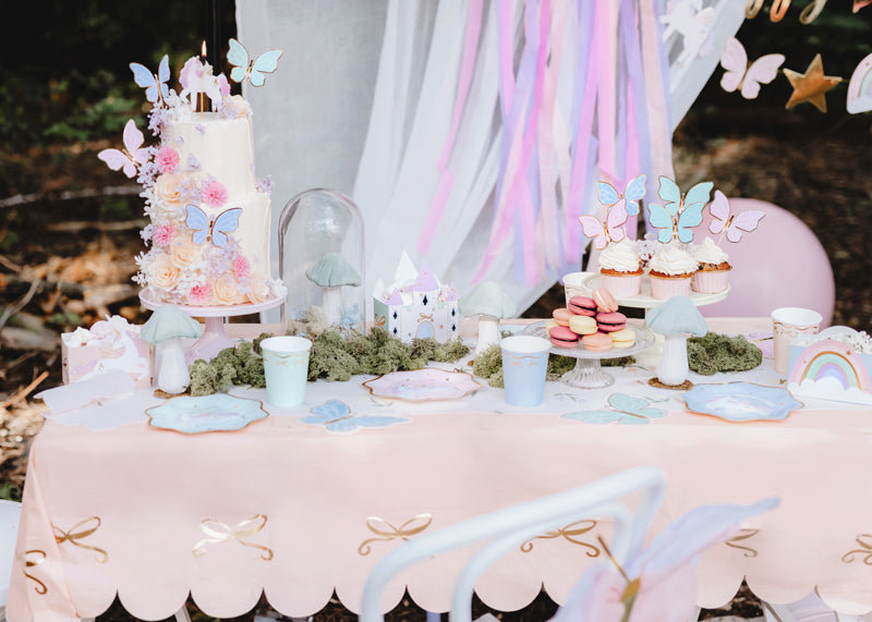 Bow Paper Tablecloth - Peachy Pink