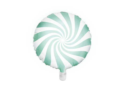 Candy Swirl 45cm Foil Balloon - White + Matte Pastel Green