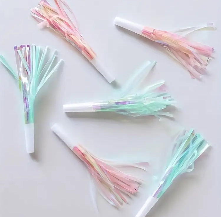 Pastel Iridescent Tassel Party Horns