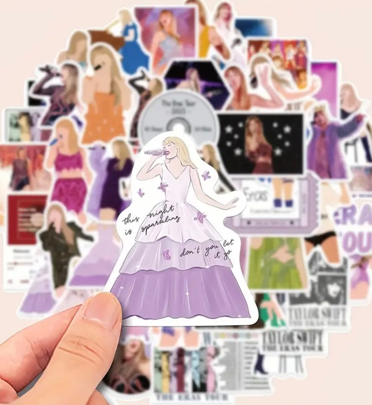 Taylor Swift singing at eras tour concert sticker