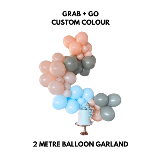 Grab + Go 2 Metre Custom Colour Balloon Garland - Perth Only