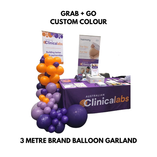 Grab + Go 3 Metre Custom Brand Colour Balloon Garland - Perth Only