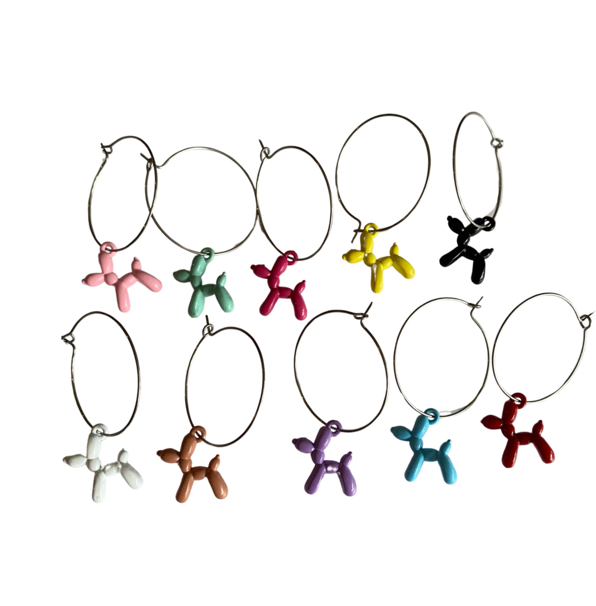 Balloon Dog Wine Glass Charms 