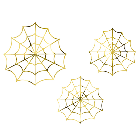 Halloween Gold Spiderwebs 3pk