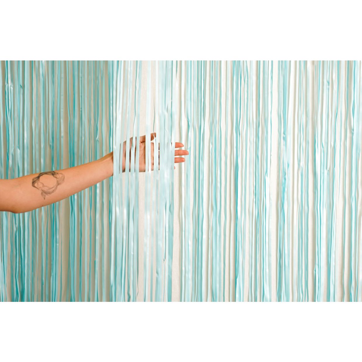 Pastel Matte Blue Foil Fringe Curtain Backdrop