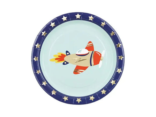 Airplane Small Paper Plates - Pack of 6