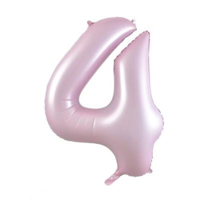 Matt Pastel Pink 86cm Number 4 Balloon