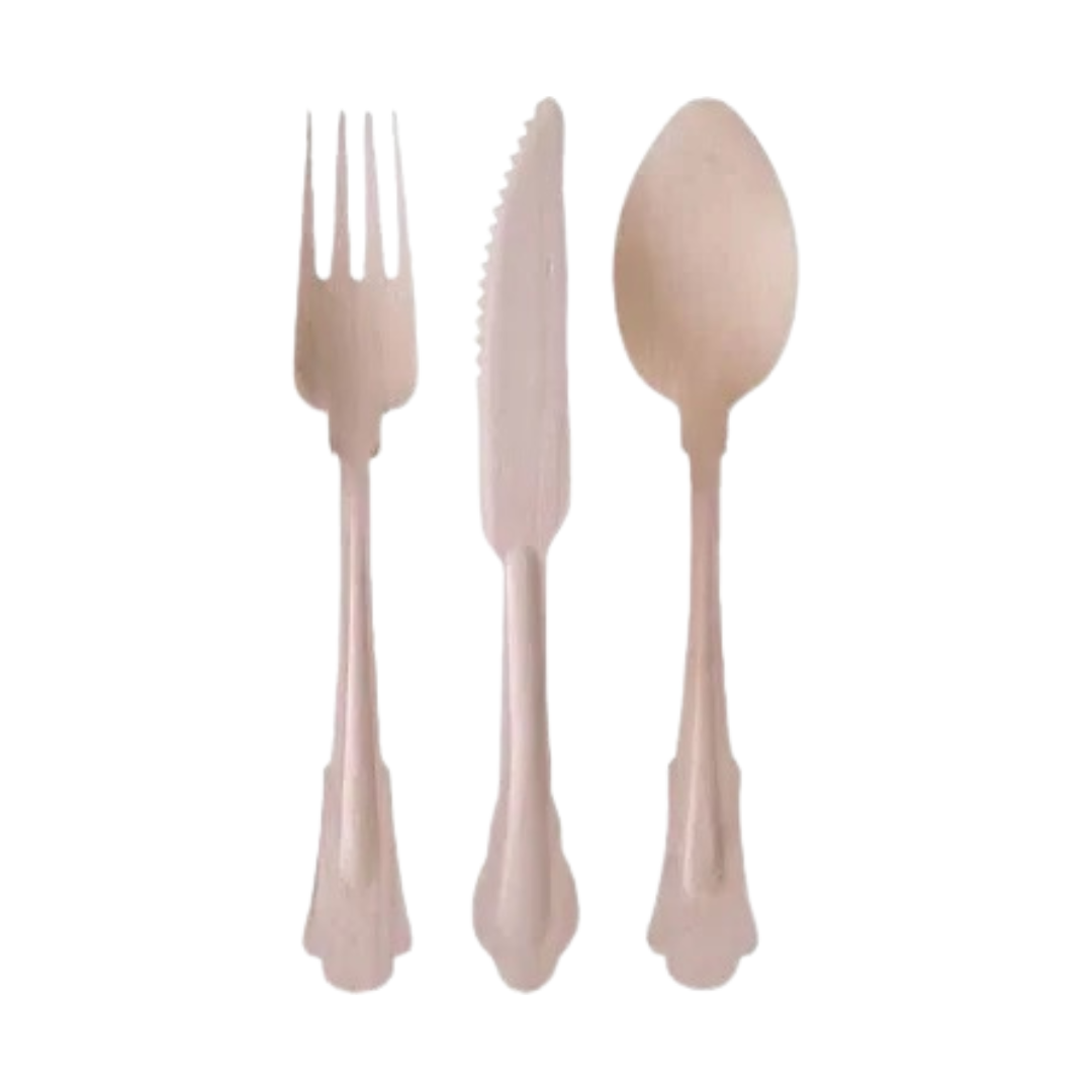 Wooden Cutlery with fan base