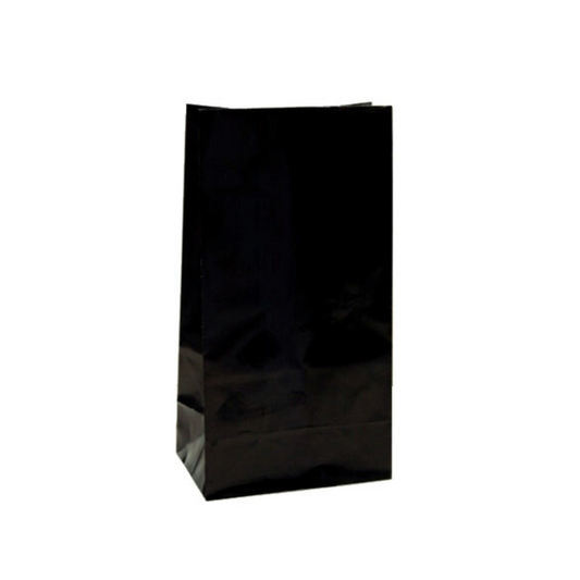 Black Paper Party Bags - Pack of 12