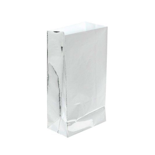 Silver Foil Paper Party Bags - Pack of 12