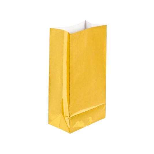 Gold Foil Paper Party Bags - Pack of 12