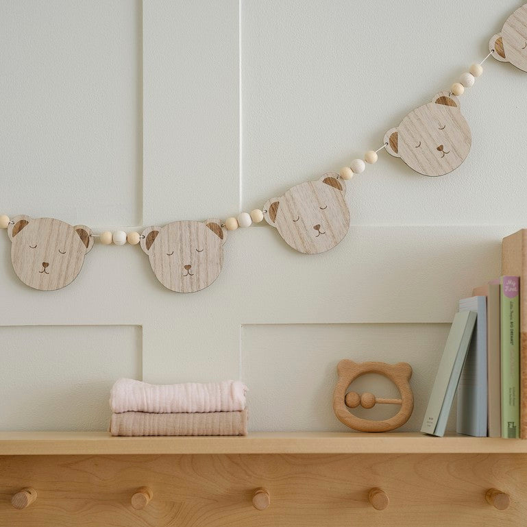 Wooden Teddy Bear Garland 