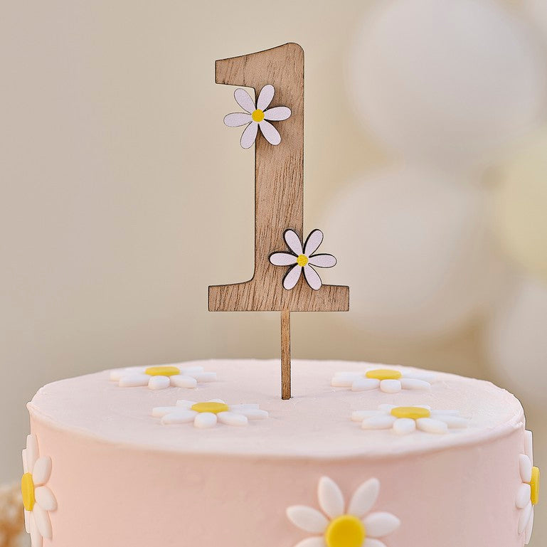 Ginger Ray Wooden Number 1 Cake Topper