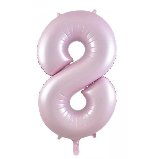 Matt Pastel Pink 86cm Number 8 Balloon