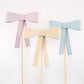 Pastel Bow Cake Toppers - Set of 3