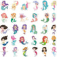 Mermaid Vinyl Stickers- Pack of 50