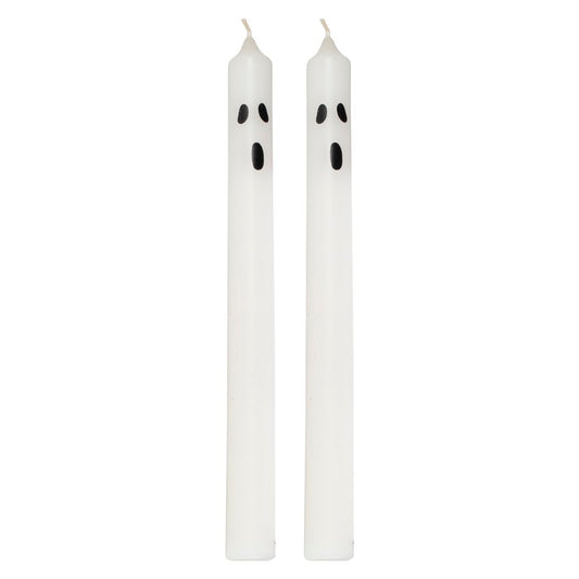 Halloween Ghost Face Dinner Candles