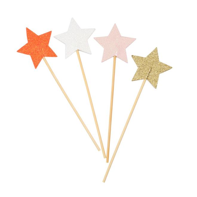 Glitter Star Wands - Pack of 8