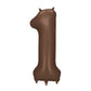 Mocha Brown 86cm Number 1 Balloon
