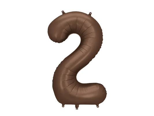 Mocha Brown 86cm Number 2 Balloon
