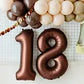 Mocha Brown 86cm Number 1 Balloon