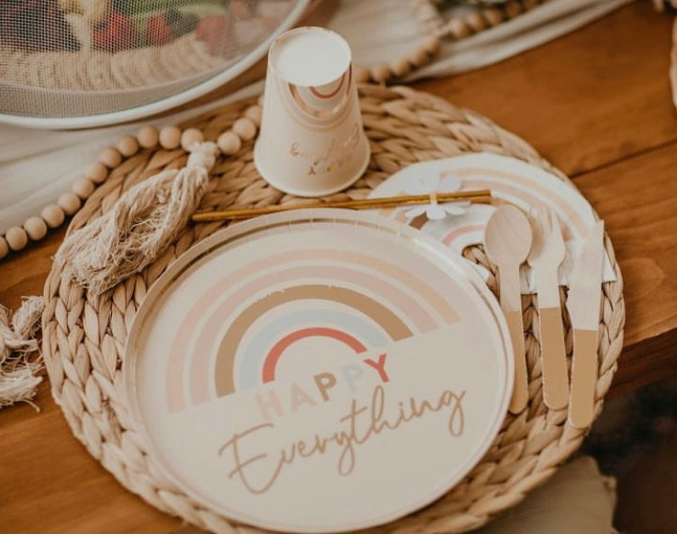 Gold Foiled Natural Rainbow Fringe Napkins