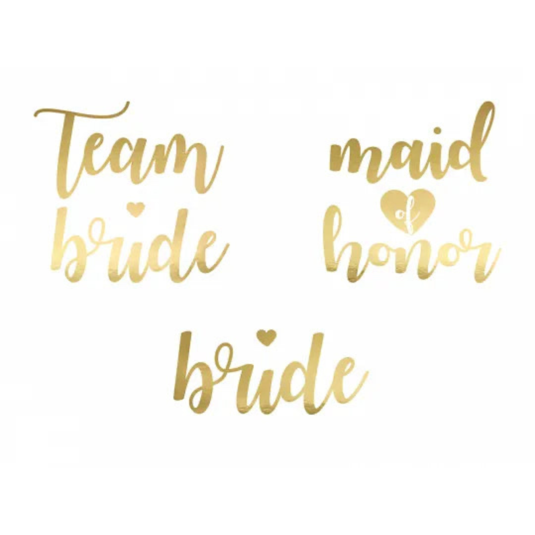 Team Bride Temporary Tattoos