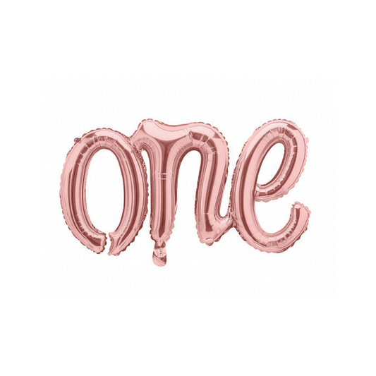 Foil Rose Gold Script 'One' Balloon