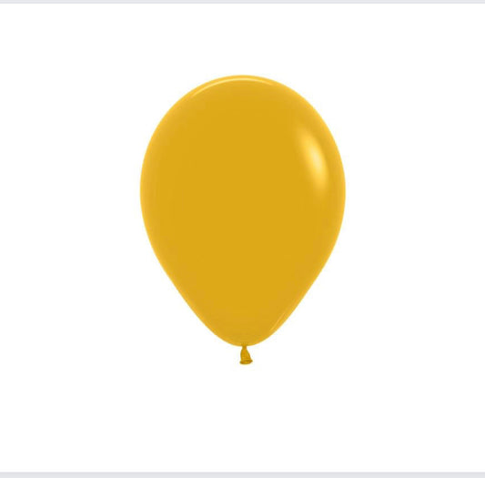 Fashion Mustard 12cm Mini Balloons - Pack of 5